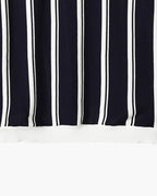 Men's Striped Half-Zip Knit Polo with Contrast Collar