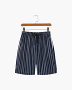 Men's Striped Swim Briefs with Drawstring Waistband - Blue