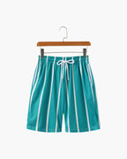 Men's Striped Swim Briefs with Drawstring Waistband - Green