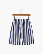 Men's Striped Swim Briefs with Drawstring Waistband