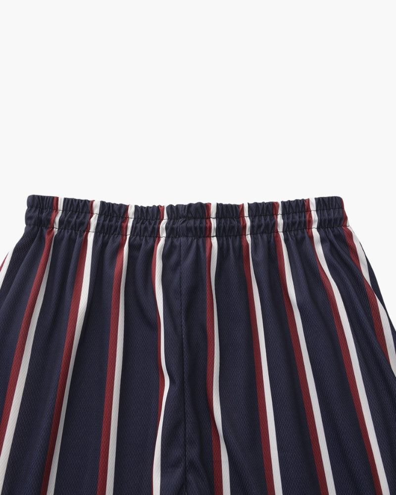 Men's Striped Swim Briefs with Drawstring Waistband