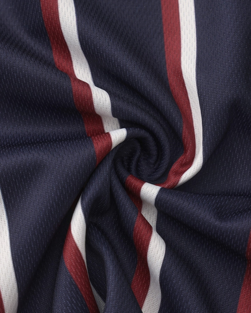 Men's Striped Swim Briefs with Drawstring Waistband