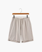 Men's Tailored Court Shorts with Above-Knee Fit and Side Pockets - Beige