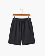 Men's Tailored Court Shorts with Above-Knee Fit and Side Pockets - Black