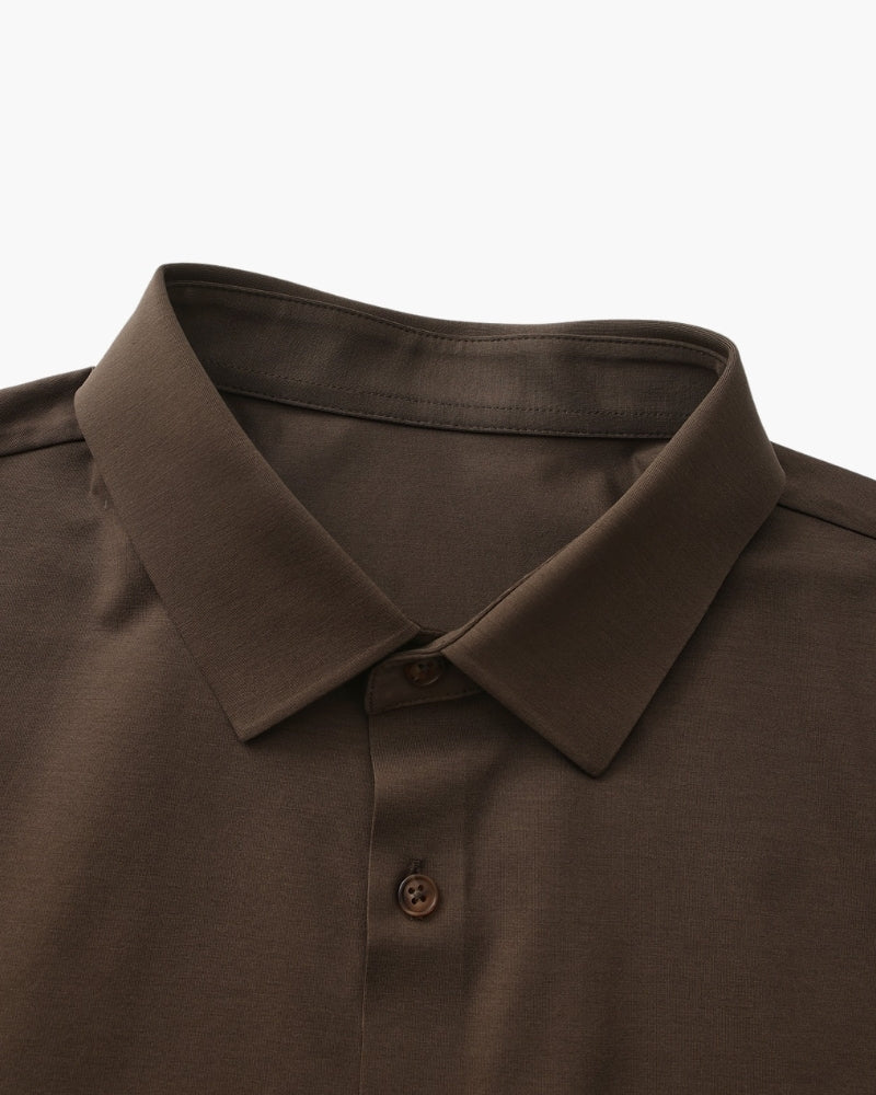 Men's Tailored Stretch Cotton Shirt with Spread Collar
