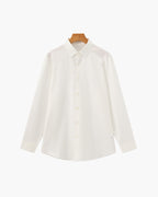 Men's Tailored Stretch Cotton Shirt with Spread Collar - White
