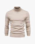 Men's Tailored Turtleneck Sweater in Viscose Blend - Beige