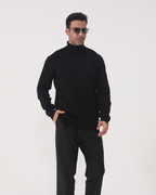 Men's Tailored Turtleneck Sweater in Viscose Blend