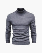 Men's Tailored Turtleneck Sweater in Viscose Blend - Gray