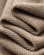 Men's Textured Knit Polo Sweater with Open Collar