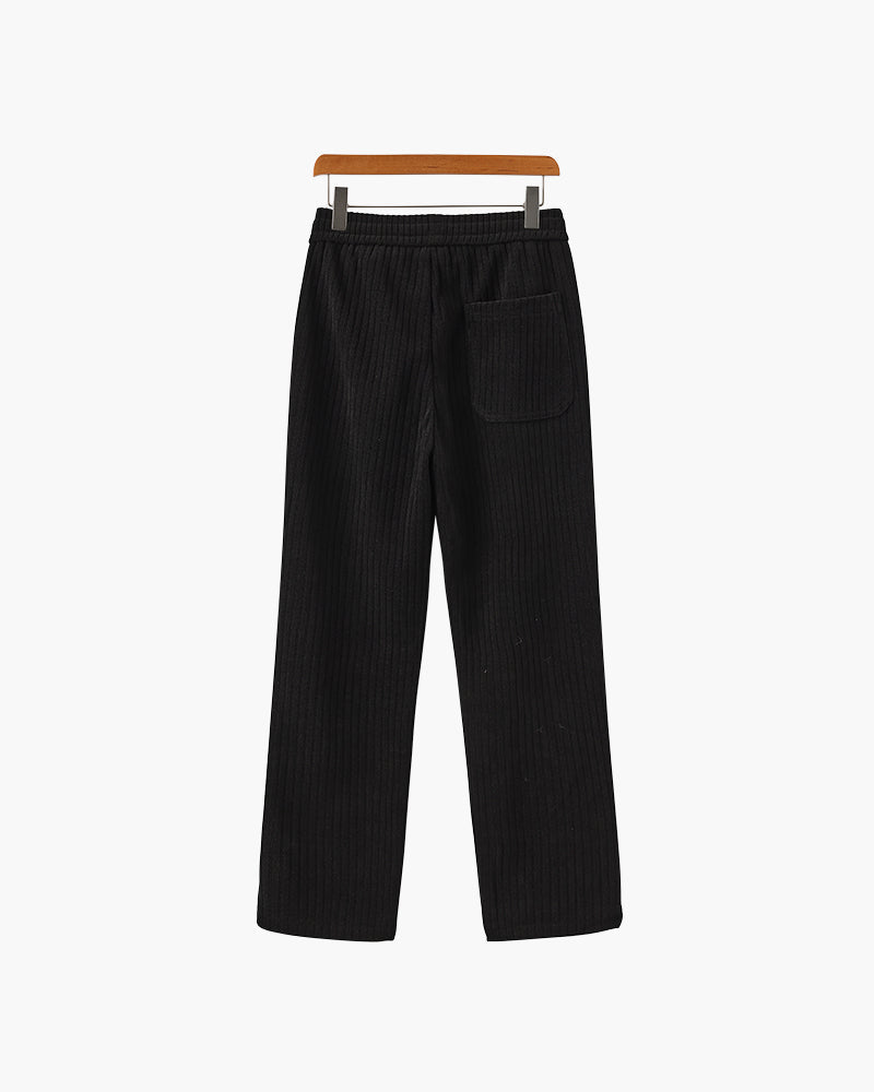 Men's Velvet Corduroy Trousers with Drawstring Waist