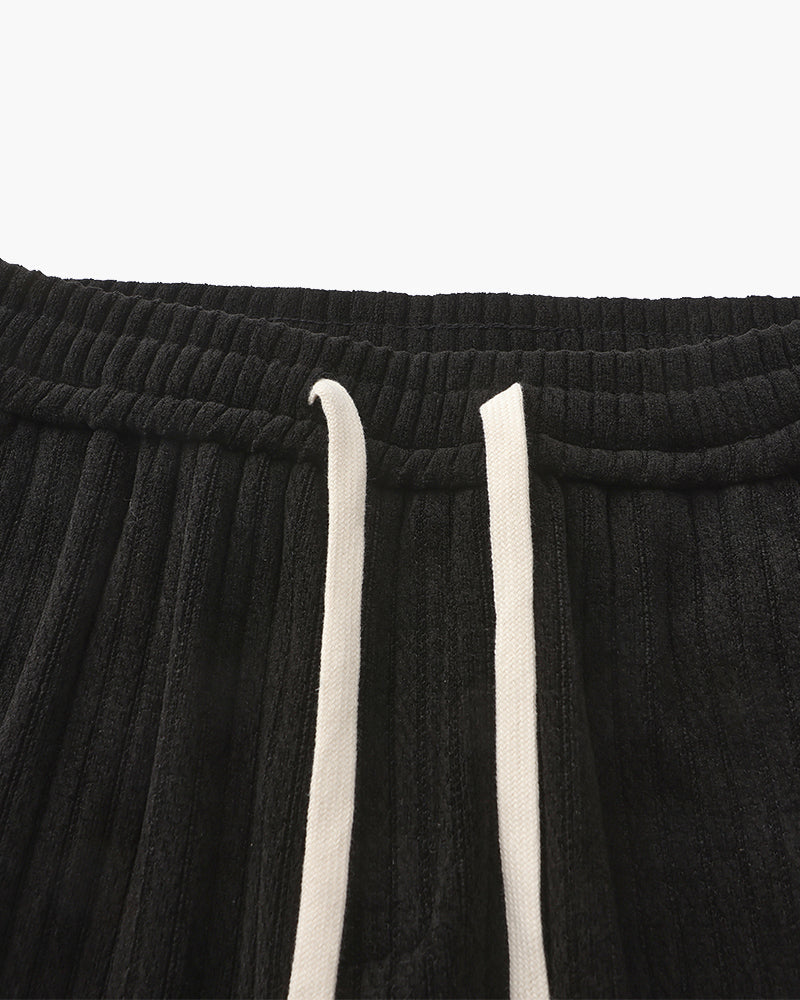 Men's Velvet Corduroy Trousers with Drawstring Waist