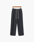 Men's Velvet Corduroy Trousers with Drawstring Waist - Gray