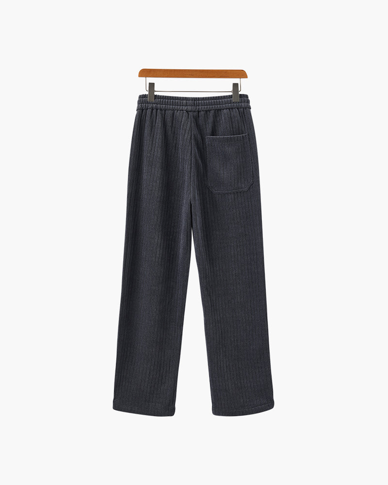 Men's Velvet Corduroy Trousers with Drawstring Waist