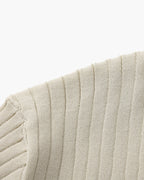 Men's Vertical Ribbed Knit Polo with Relaxed Fit