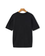 Men's Vertical Ribbed Knit Polo with Relaxed Fit