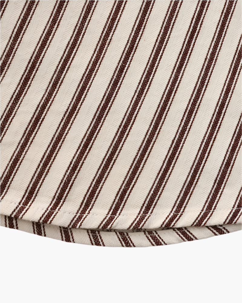 Men's Vertical Stripe Long Sleeve Shirt with Structured Collar