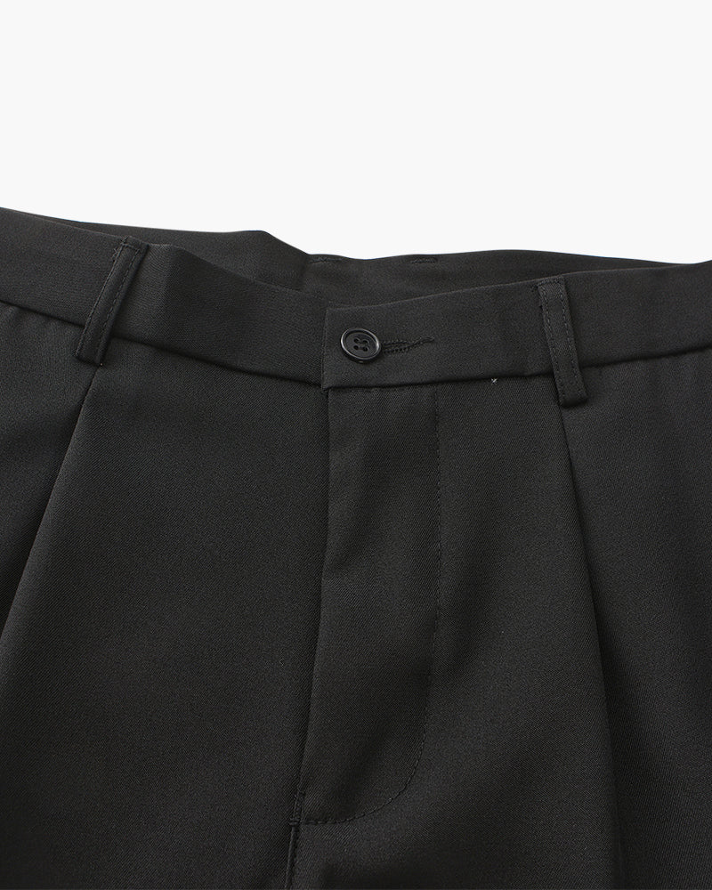 Men's Wide Fit Trousers with Pleats and Elasticated Back Waist