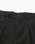 Men's Wide Fit Trousers with Pleats and Elasticated Back Waist