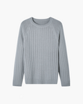 Men's Wool Crew Neck Sweater with Clean Lines - Gray