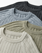 Men's Wool Crew Neck Sweater with Clean Lines