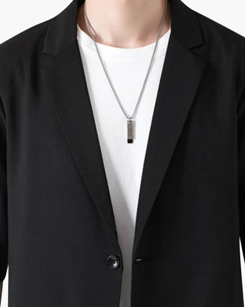 Men's Zip Jacket and Straight Trousers Two-Piece Set