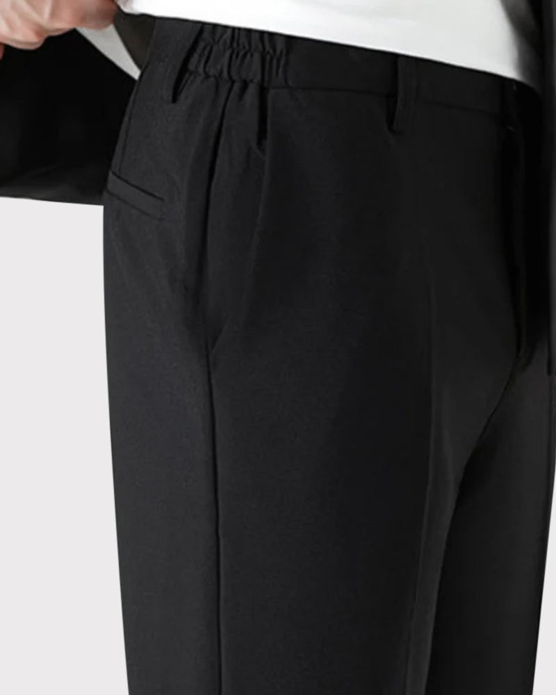Men's Zip Jacket and Straight Trousers Two-Piece Set