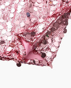 Sequin Mini Dress with Spaghetti Straps and V Neckline