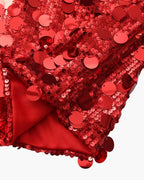 Sequin Mini Dress with Spaghetti Straps and V Neckline