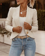 Shawl-Collar Crop Jacket in Argyle Cable Knit
