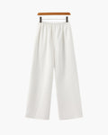 Wide-Leg Trousers with Elasticated Waist and Fluid Drape - Ivory