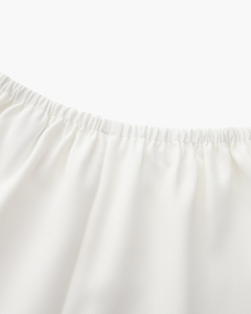 Wide-Leg Trousers with Elasticated Waist and Fluid Drape