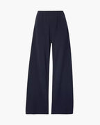 Wide-Leg Trousers with Elasticated Waist and Fluid Drape - Black