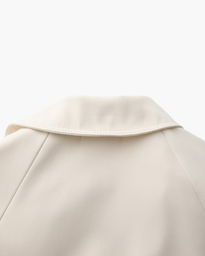 Women's Belted Trench Coat with Storm Flaps and Cuffed Sleeves