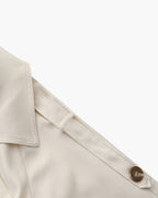 Women's Belted Trench Coat with Storm Flaps and Cuffed Sleeves