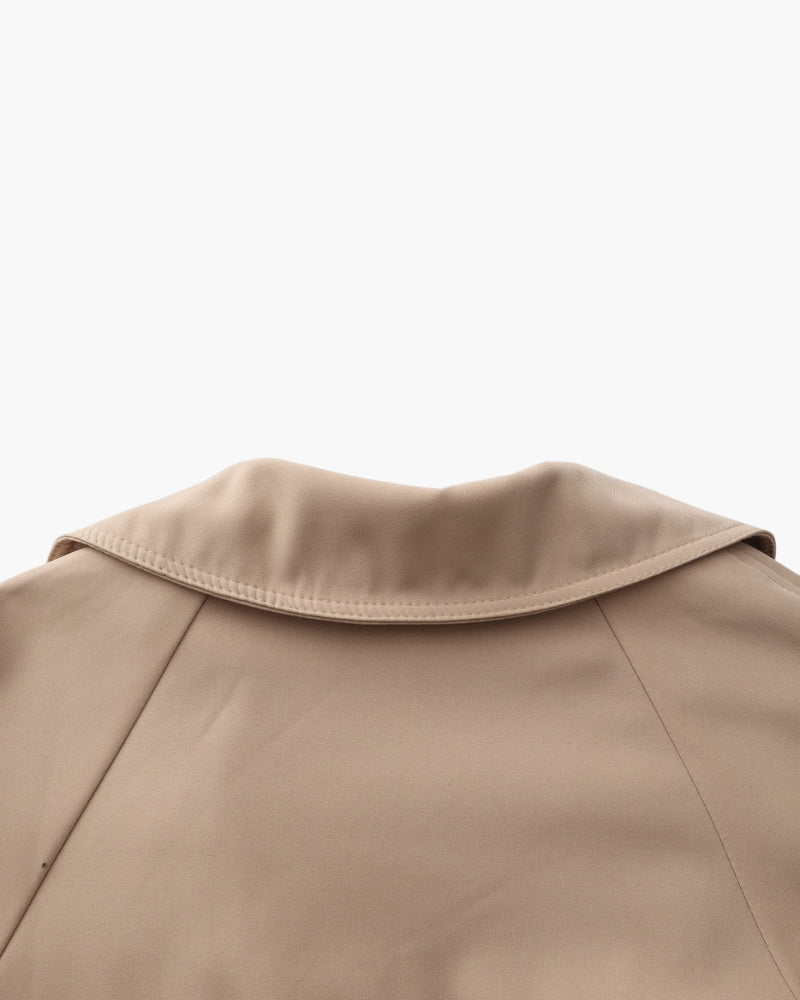 Women's Belted Trench Coat with Storm Flaps and Cuffed Sleeves
