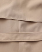 Women's Belted Trench Coat with Storm Flaps and Cuffed Sleeves