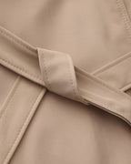 Women's Belted Trench Coat with Storm Flaps and Cuffed Sleeves