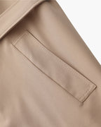 Women's Belted Trench Coat with Storm Flaps and Cuffed Sleeves