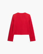 Women's Cropped Blazer with Structured Shoulders and Patch Pockets