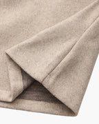 Women's Hooded Wool Zip Coat with Relaxed Structured Fit - Beige