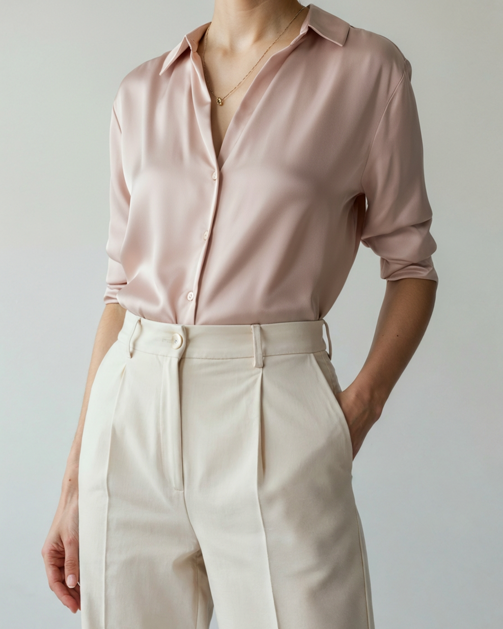 Women's Slightly Oversized Shirt with Classic Collar