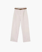Women's Straight-Cut Lightweight Trousers with Pressed Crease
