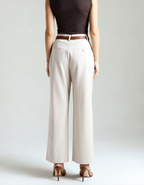 Women's Straight-Cut Lightweight Trousers with Pressed Crease