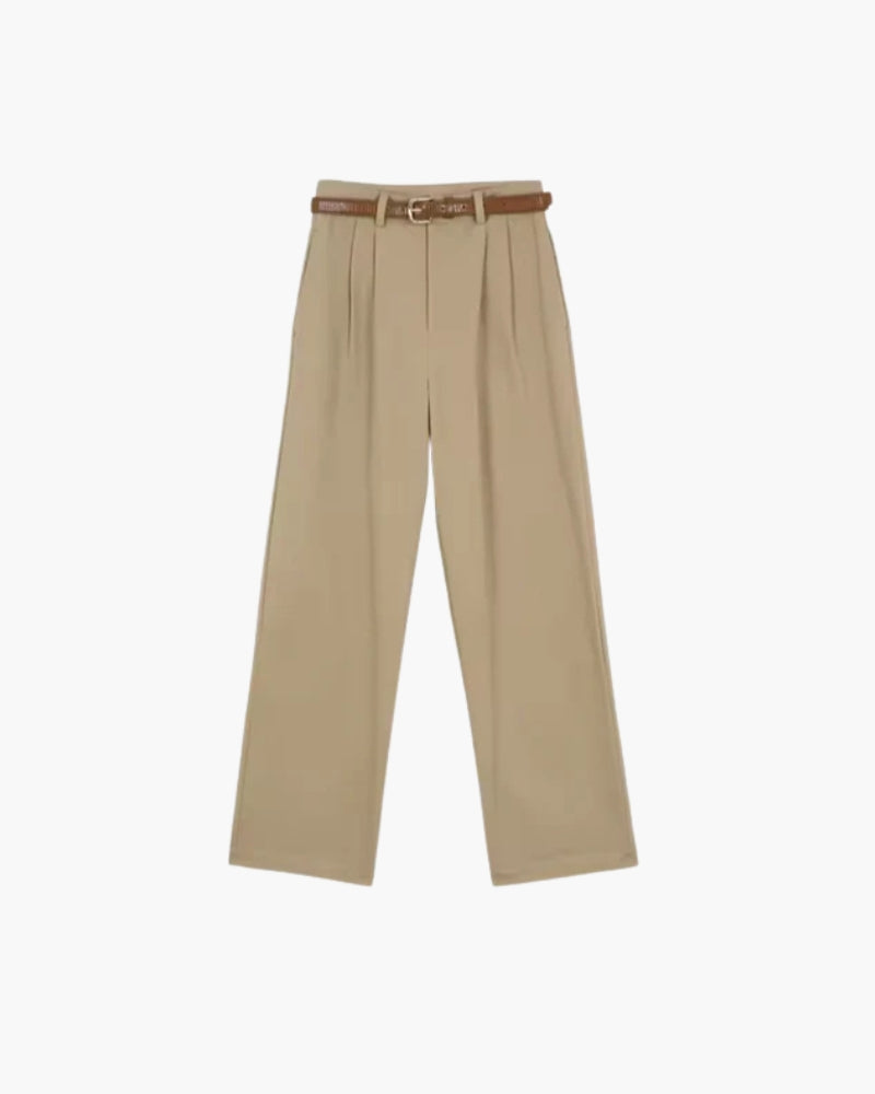 Women's Straight-Cut Lightweight Trousers with Pressed Crease
