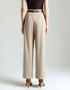 Women's Straight-Cut Lightweight Trousers with Pressed Crease