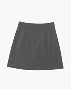 Women's Tailored Mini Skirt with Side Slit and Back Zip